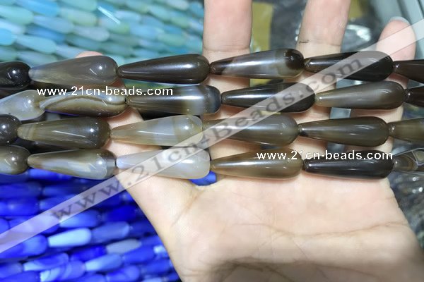 CAA2064 15.5 inches 10*30mm teardrop agate beads wholesale