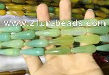 CAA2068 15.5 inches 10*30mm teardrop agate beads wholesale