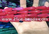 CAA2072 15.5 inches 10*30mm teardrop agate beads wholesale