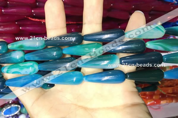 CAA2078 15.5 inches 10*30mm teardrop agate beads wholesale