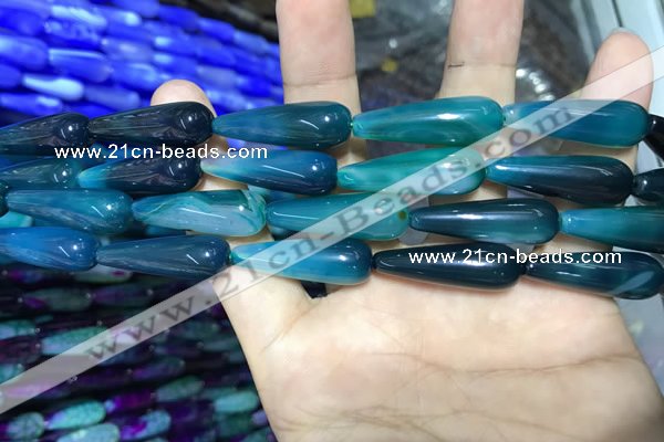 CAA2079 15.5 inches 10*30mm teardrop agate beads wholesale
