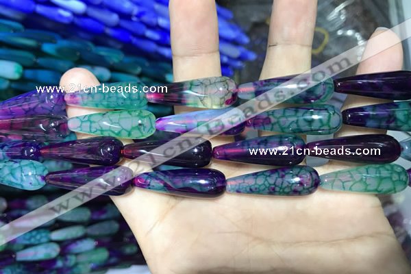 CAA2082 15.5 inches 10*30mm teardrop agate beads wholesale