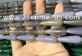 CAA2091 15.5 inches 10*30mm faceted teardrop agate beads