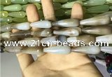 CAA2092 15.5 inches 10*30mm faceted teardrop agate beads