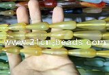 CAA2095 15.5 inches 10*30mm faceted teardrop agate beads