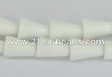 CAA21 15.5 inches 10*14mm bell white agate gemstone beads