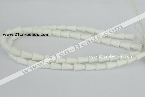 CAA21 15.5 inches 10*14mm bell white agate gemstone beads