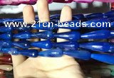 CAA2101 15.5 inches 10*30mm faceted teardrop agate beads