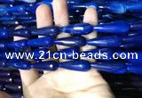 CAA2102 15.5 inches 10*30mm faceted teardrop agate beads