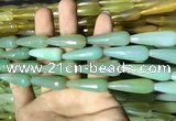 CAA2104 15.5 inches 10*30mm faceted teardrop agate beads