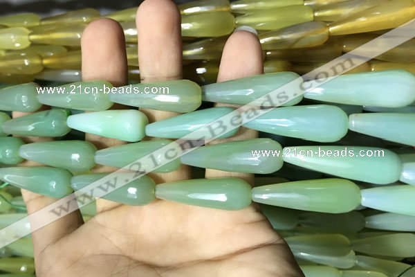 CAA2104 15.5 inches 10*30mm faceted teardrop agate beads