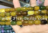 CAA2123 15.5 inches 10*14mm drum agate beads wholesale