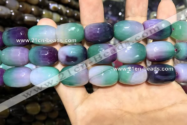 CAA2147 15.5 inches 13*18mm faceted drum agate beads wholesale