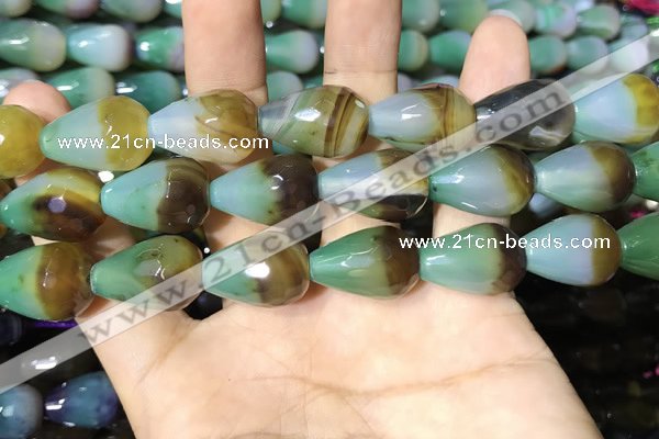 CAA2162 15.5 inches 15*20mm faceted teardrop agate beads