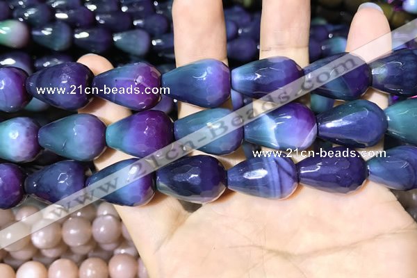 CAA2165 15.5 inches 15*20mm faceted teardrop agate beads