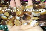 CAA2171 15.5 inches 15*20mm oval banded agate beads wholesale