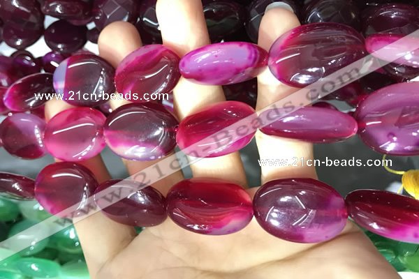 CAA2181 15.5 inches 18*25mm oval banded agate beads wholesale