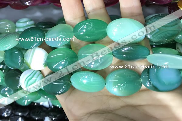 CAA2182 15.5 inches 18*25mm oval banded agate beads wholesale