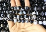 CAA2200 15.5 inches 10mm faceted round banded agate beads