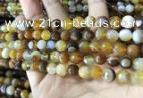 CAA2206 15.5 inches 8mm faceted round banded agate beads