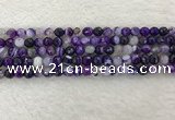 CAA2212 15.5 inches 6mm faceted round banded agate beads