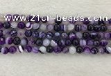 CAA2213 15.5 inches 8mm faceted round banded agate beads