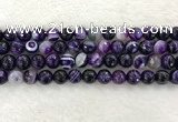 CAA2214 15.5 inches 10mm faceted round banded agate beads