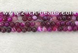 CAA2220 15.5 inches 8mm faceted round banded agate beads