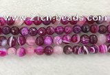 CAA2221 15.5 inches 10mm faceted round banded agate beads