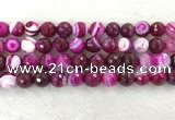 CAA2222 15.5 inches 12mm faceted round banded agate beads