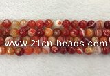 CAA2228 15.5 inches 10mm faceted round banded agate beads