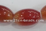 CAA223 15.5 inches 18*28mm rice red agate gemstone beads