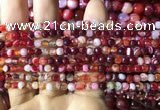 CAA2232 15.5 inches 4mm faceted round banded agate beads