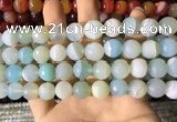 CAA2244 15.5 inches 14mm faceted round banded agate beads