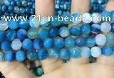 CAA2254 15.5 inches 14mm faceted round banded agate beads