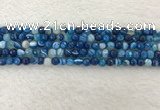 CAA2256 15.5 inches 4mm faceted round banded agate beads