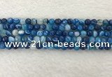 CAA2257 15.5 inches 6mm faceted round banded agate beads