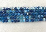 CAA2258 15.5 inches 8mm faceted round banded agate beads