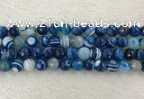 CAA2259 15.5 inches 10mm faceted round banded agate beads