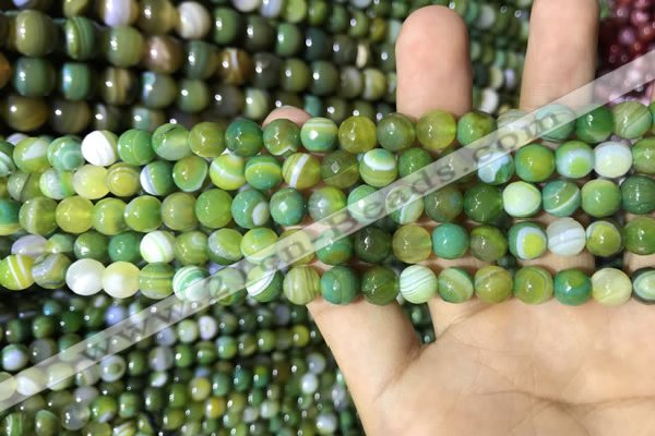 CAA2270 15.5 inches 4mm faceted round banded agate beads