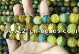 CAA2274 15.5 inches 12mm faceted round banded agate beads