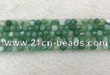 CAA2278 15.5 inches 6mm faceted round banded agate beads