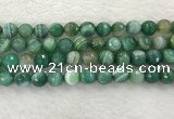 CAA2281 15.5 inches 12mm faceted round banded agate beads