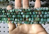 CAA2285 15.5 inches 4mm faceted round banded agate beads