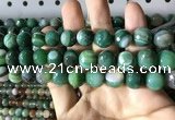 CAA2289 15.5 inches 12mm faceted round banded agate beads