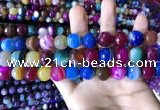 CAA2297 15.5 inches 14mm faceted round banded agate beads
