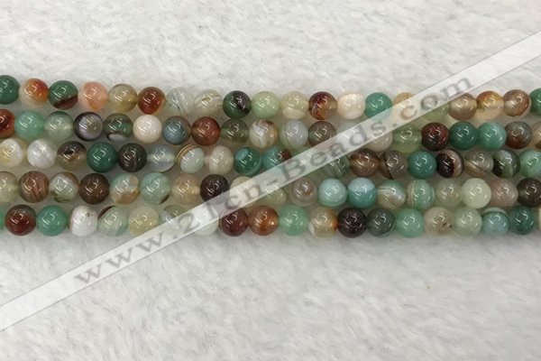 CAA2301 15.5 inches 6mm round banded agate gemstone beads