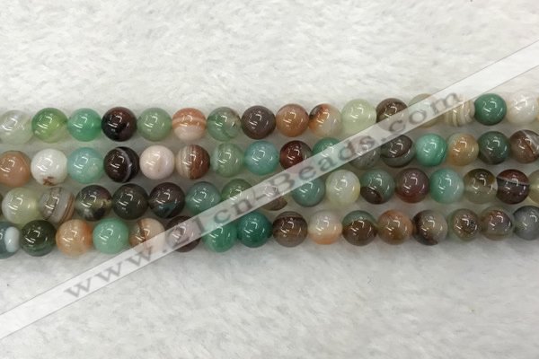 CAA2302 15.5 inches 8mm round banded agate gemstone beads