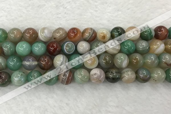 CAA2304 15.5 inches 12mm round banded agate gemstone beads