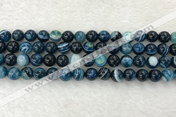 CAA2325 15.5 inches 10mm round banded agate gemstone beads